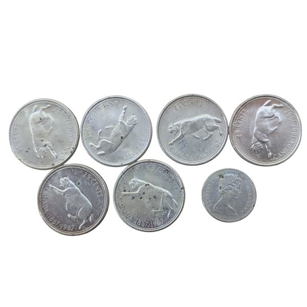 Lot of 1967 Canadian Confederation Centennial Silver Coins