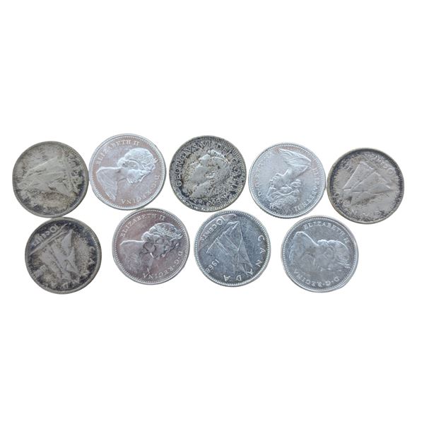 Lot of Canadian Silver Dimes