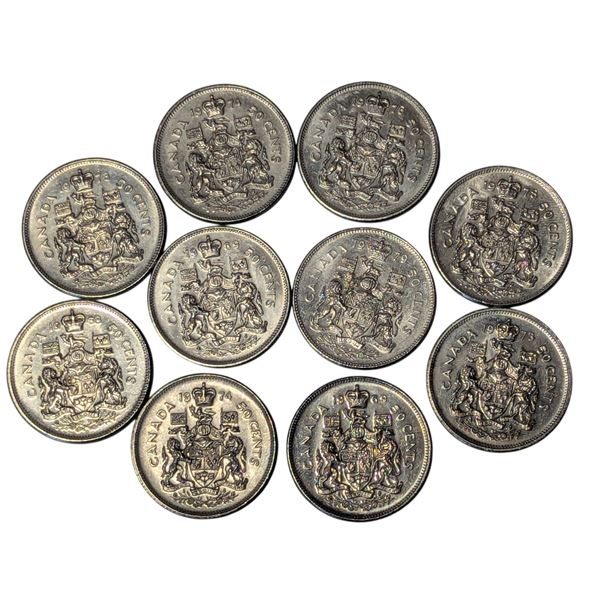 Lot of Assorted Canadian Coat of Arms Half Dollars