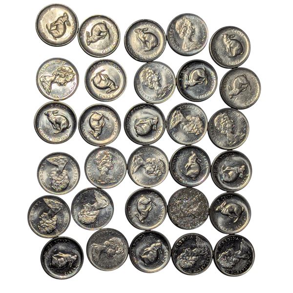 Lot of 1967 Canadian Centennial Rabbit Nickels