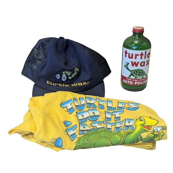 Turtle Wax Lot w/ T-Shirt, Hat, & Polish Bottle