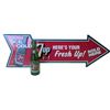 Image 1 : Metal 7up Advertising Sign & Glass Bottle