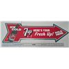 Image 3 : Metal 7up Advertising Sign & Glass Bottle