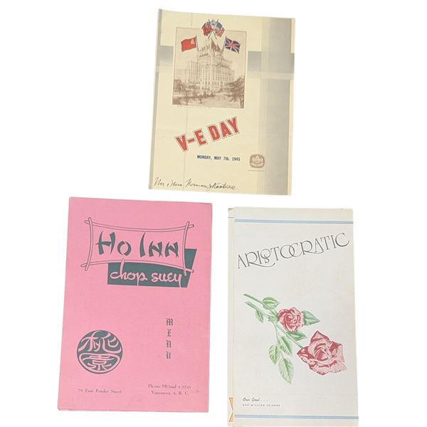 VTG Vancouver Menus