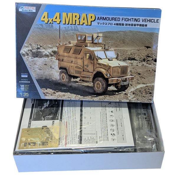 Unbuilt Kinetic 4x4 MRAP Armoured Fighting Vehicle Model Kit