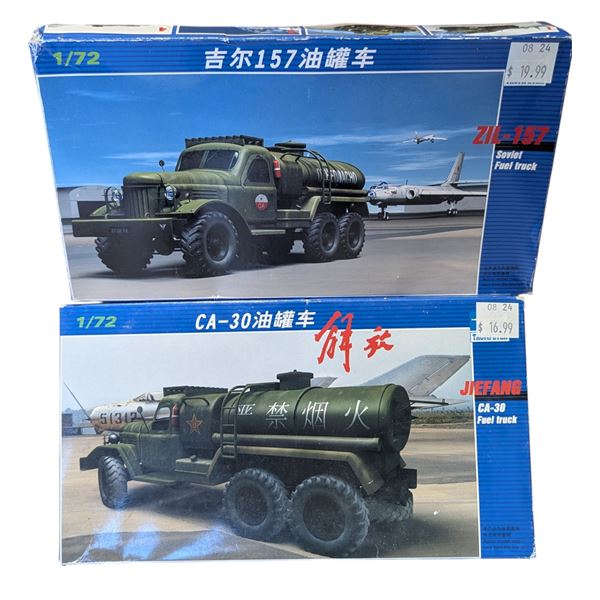 2 Unbuilt Military Model Kits w/ Soviet Fuel Truck & CA-30 Fuel Truck