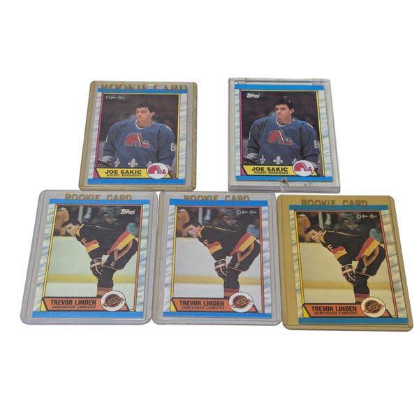 Lot of Joe Sakic & Trevor Linden Rookie Cards