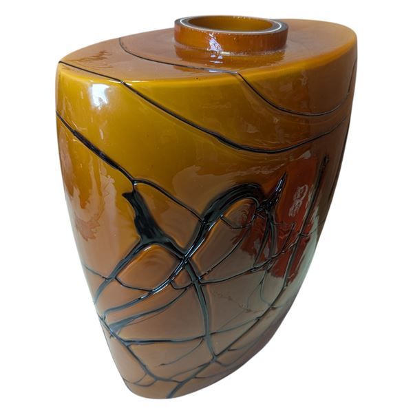 Amber-Coloured Art Vase