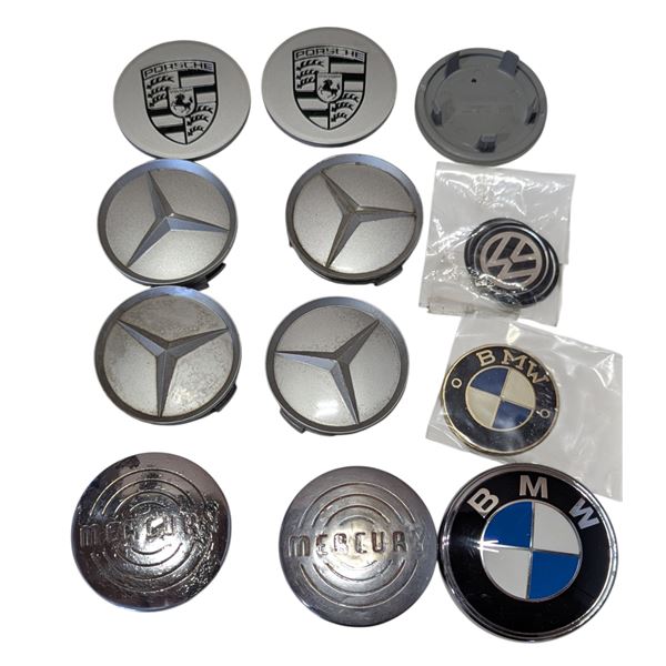 Lot of Automobile Emblems w/ BMW, Mercedes-Benz, Porsche, & More
