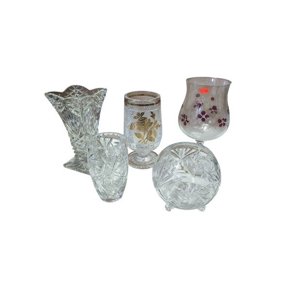 Lot of Assorted Crystal Vases