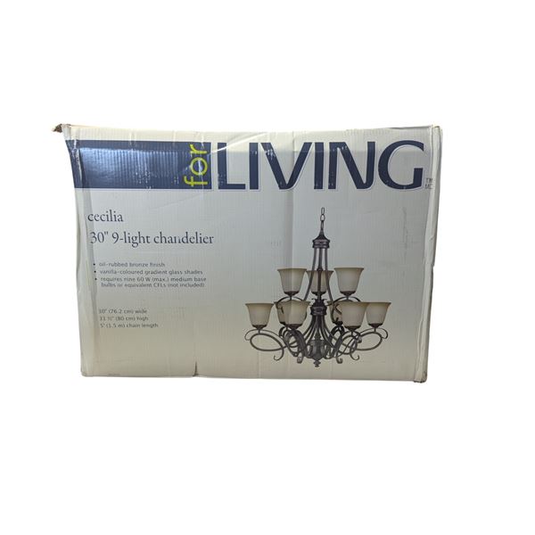 For Living Cecilia 30" 9-Light Chandelier