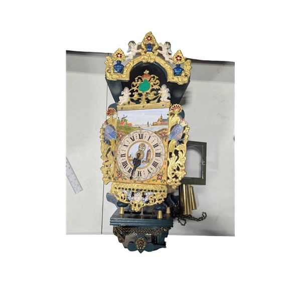 Ornate Wall Clock Made in Holland