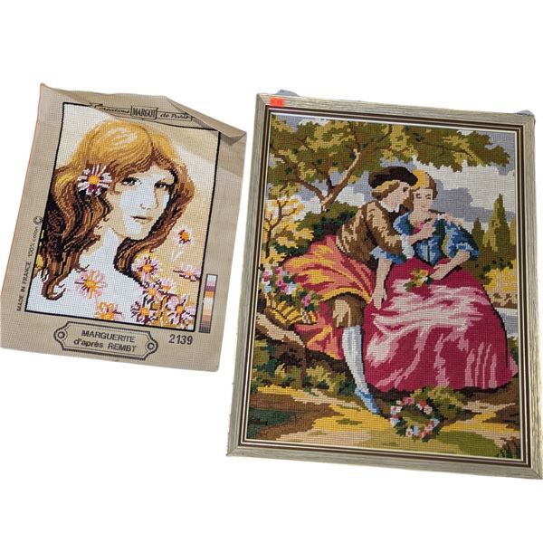 2 Needlepoint Pieces