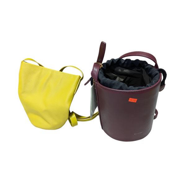 Matt & Nat Burgundy Bucket Bag & Yellow Shoulder Bag