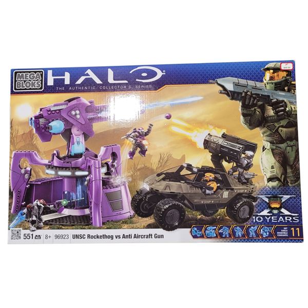 (Open Box But Complete) Mega Bloks Halo UNSC Rockethog vs. Anti Aircraft Gun Building Set