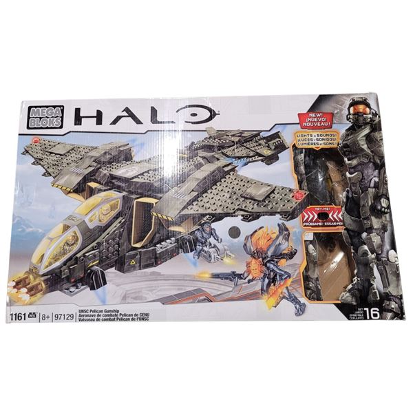 (Open Box But Complete) Mega Bloks Halo UNSC Pelican Gunship Building Set