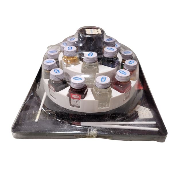 Testors Model Paints w/ Carousel Tray, Brushes, & More