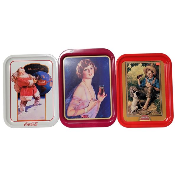 3 Coca-Cola Serving Trays