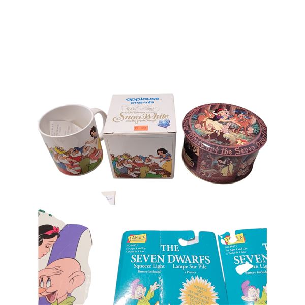 Disney's Snow White & The Seven Dwarfs Lot w/ Mug, Squeeze Lights, & More