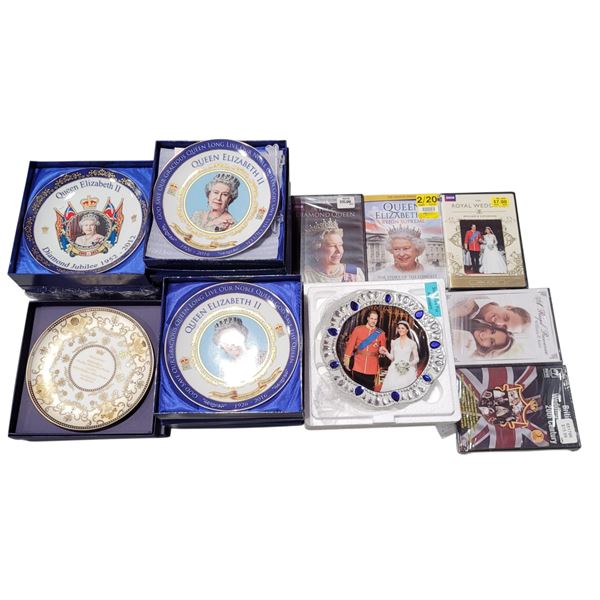 Lot of Royal Family Collector's Plates & DVDs