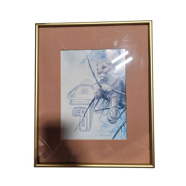 Framed "The Cougar" Print by Sue Colemam