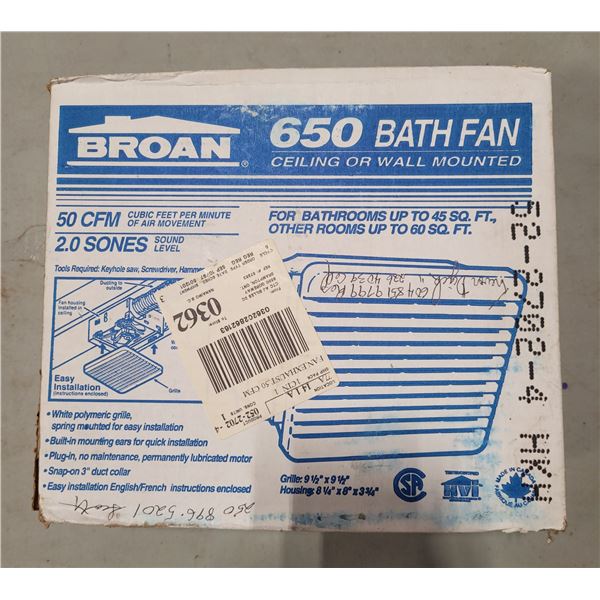 Broan 650 Bath Fan