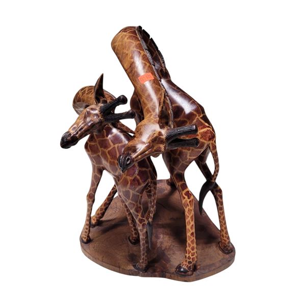 Wooden Giraffe Sculpture