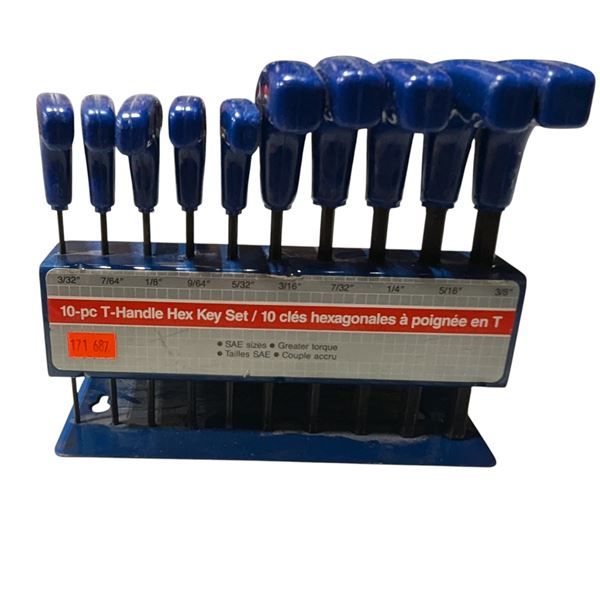 10 Pc. T-Handle Hex Key Set