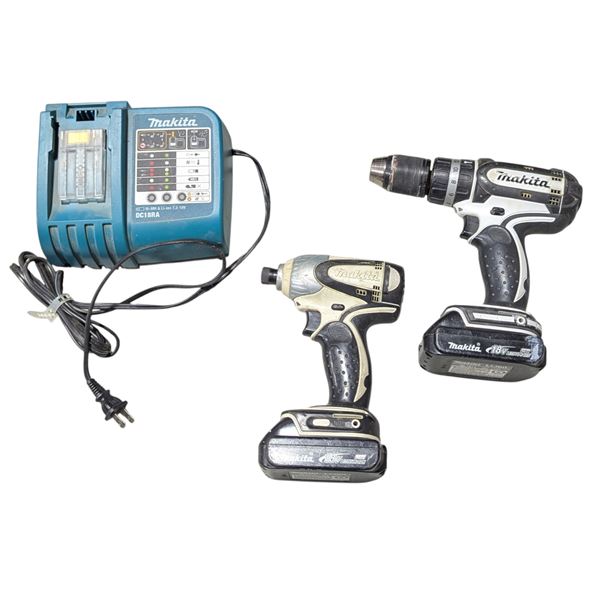 Makita Charging Station, Makita Impact Driver, & Makita Driver Drill