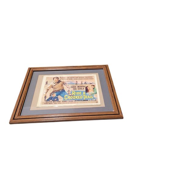 Vintage Framed "Ride A Crooked Trail" Movie Lobby Card