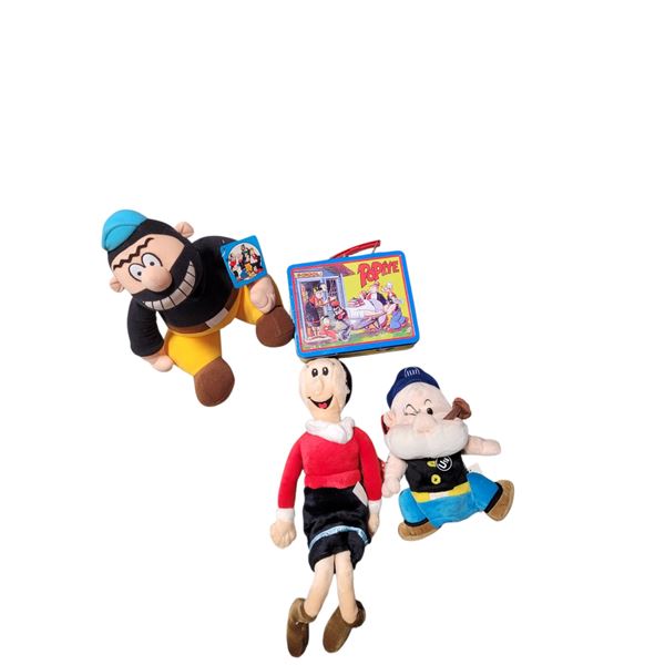 Popeye Collectibles: Plush Dolls & Lunch Tin