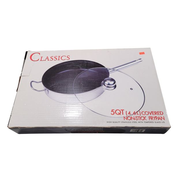 New 5QT Covered Non-Stick Pan