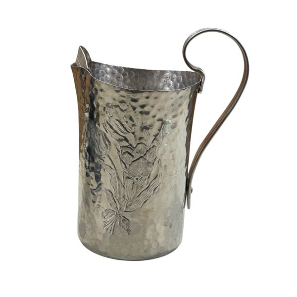 Vintage FLoral Punch Metal Pitcher
