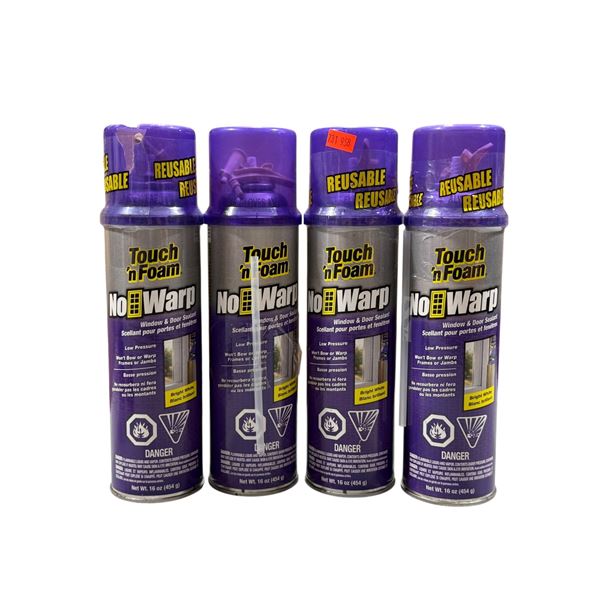 4 New Cans Of Touch N' Foam No Warp Sealant