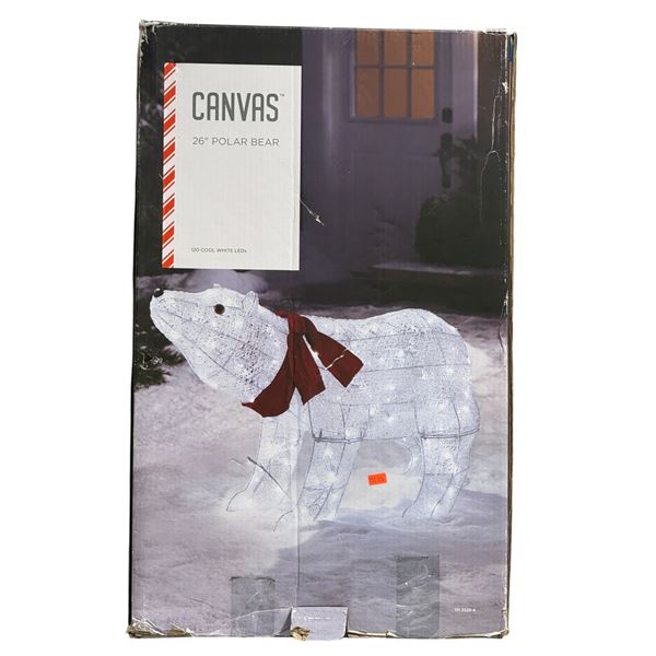 Canvas 26" Polar Bear Decor