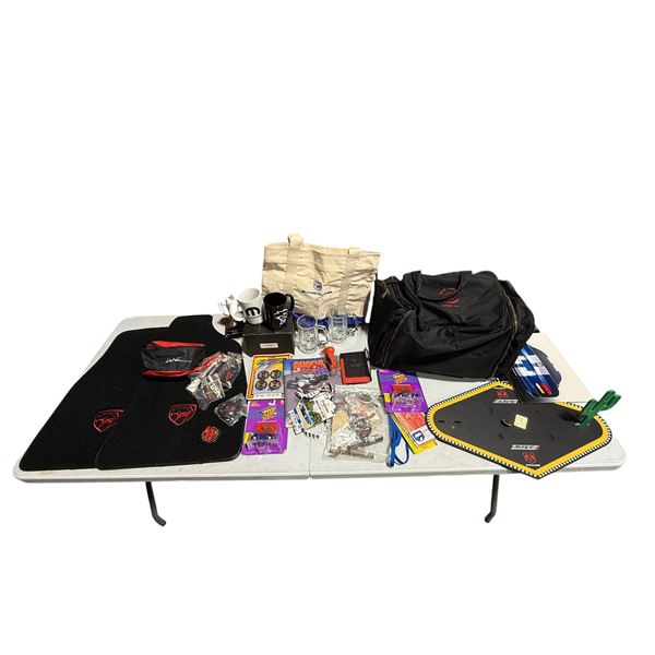 Assorted Car Collectibles: Viper Floor Mats, Tote Bags, Mugs, Ephemera, & More