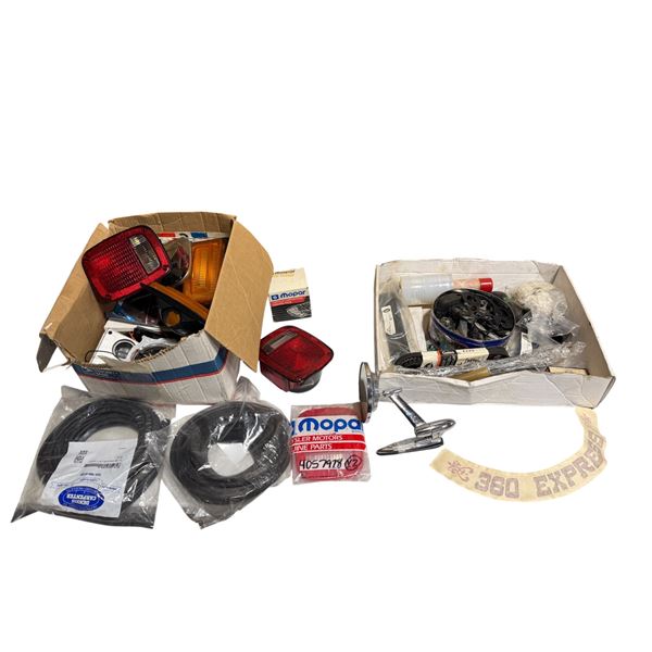 Assorted Car Parts: Lights, Space Age Side Mirror, Gaskets, & More