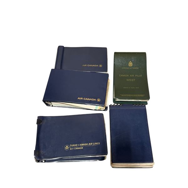 5 Vintage Pilots Log Books