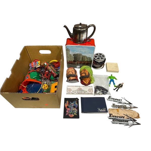 Vintage Variety: Toys, Tin, Bosson Heads, Car Emblems, Reels, & More
