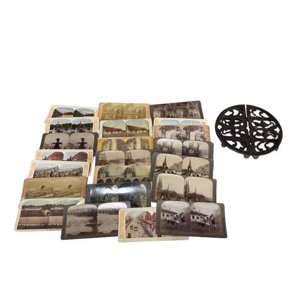 Vintage Trivet & Stereoscope Slides