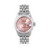 Image 1 : Rolex Ladies Stainless Steel Salmon Roman 18K White Gold Fluted Quickset Datejust Watch