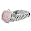 Image 5 : Rolex Ladies Stainless Steel Salmon Roman 18K White Gold Fluted Quickset Datejust Watch
