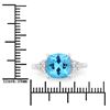 Image 4 : Plated Rhodium 3.40ct Swiss Blue Topaz and Lab Diamond Ring