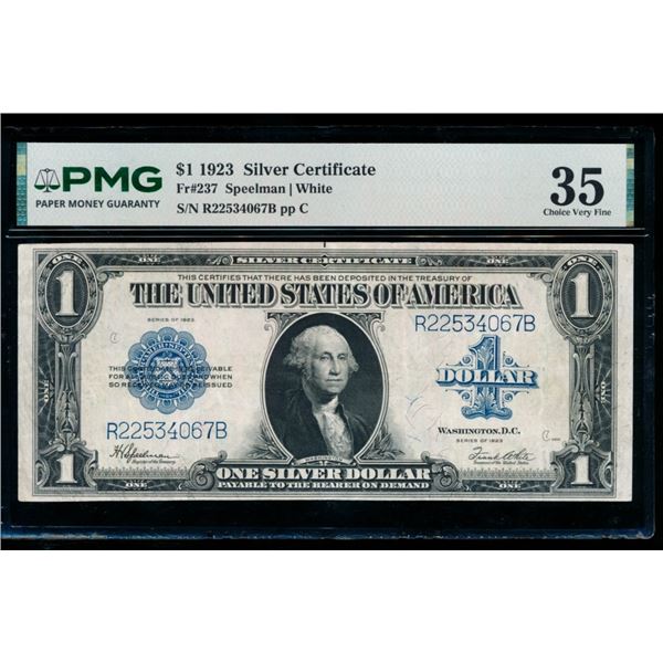 1923 $1 Silver Certificate PCGS 35