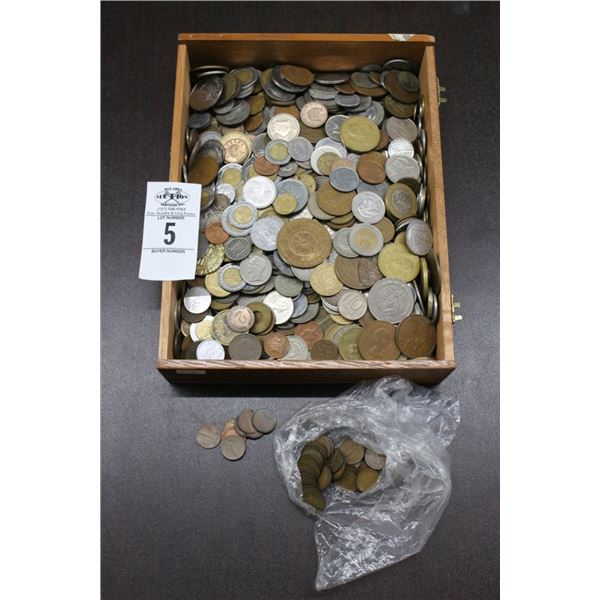 Cigar Box w/Asst. Collector Coins - Large Quantity