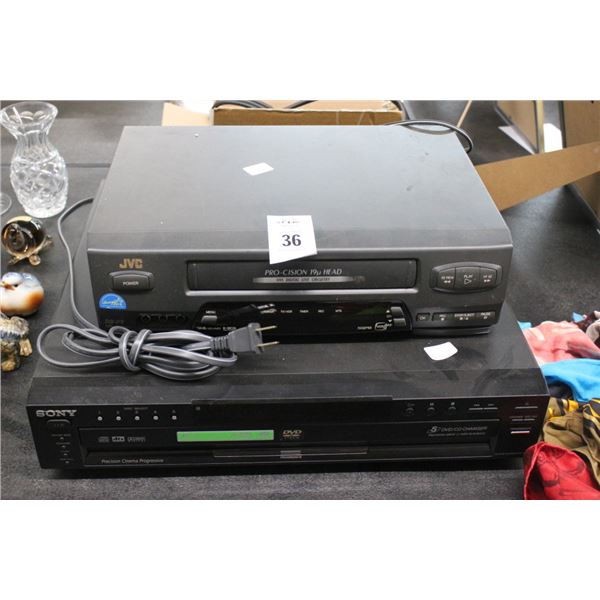 Sony DVD Player, JVC  VHS  Player