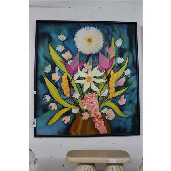 Framed Silk Floral - 36"  X  40"