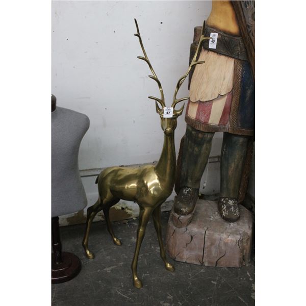 Brass Deer  4'  To Antlers