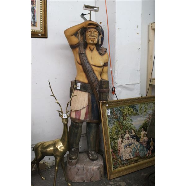Ornately Carved  7'  Indian Statuary