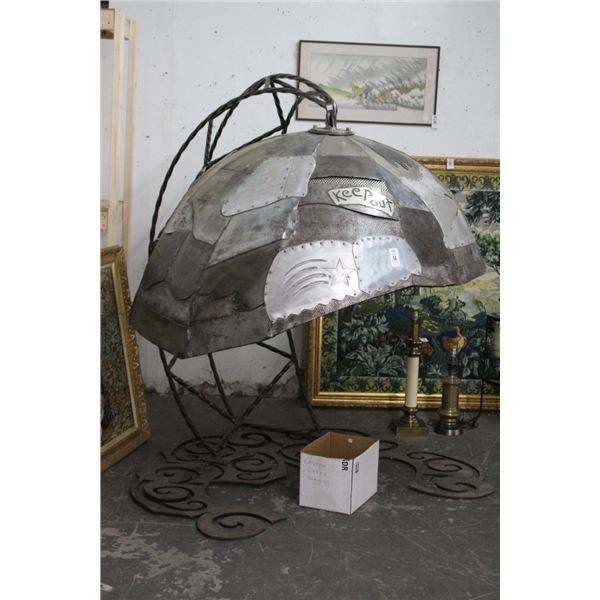 Oversized Custom Welded Dome Lamp - No Adults - Keep Out